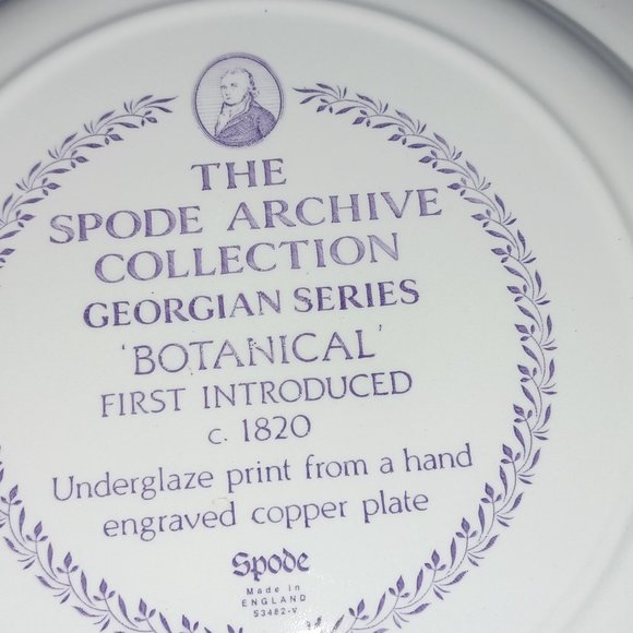 SPODE ARCHIVE COLLECTION, GEORGIAN SERIES 'BOTANICAL'  11-INCH PLATE - Picture 4 of 5